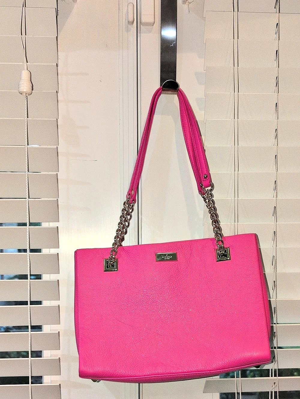 Kate Spade Pink And Gold Tone Chain Shoulder Bag